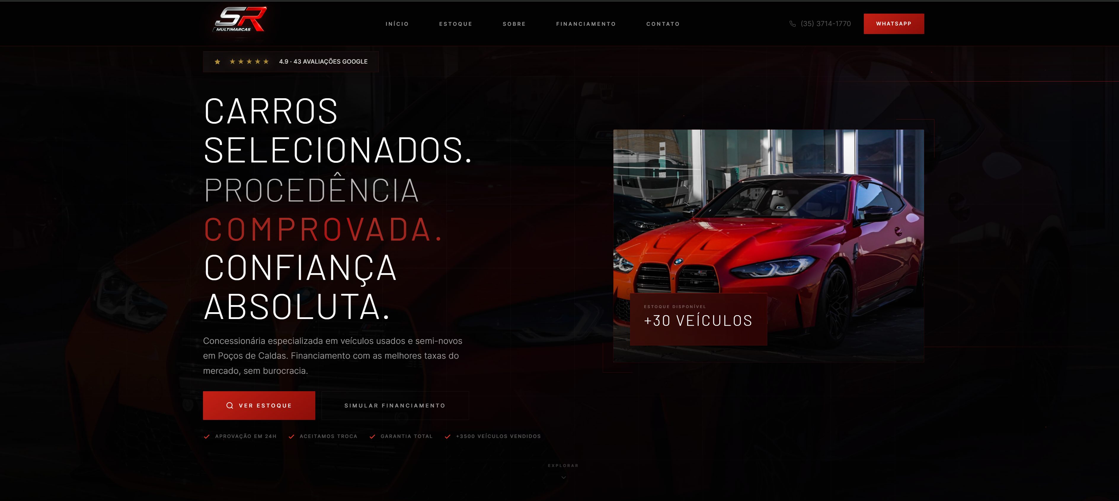 SR Multimarcas — projeto publicado no portfólio Careka Digital